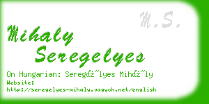 mihaly seregelyes business card